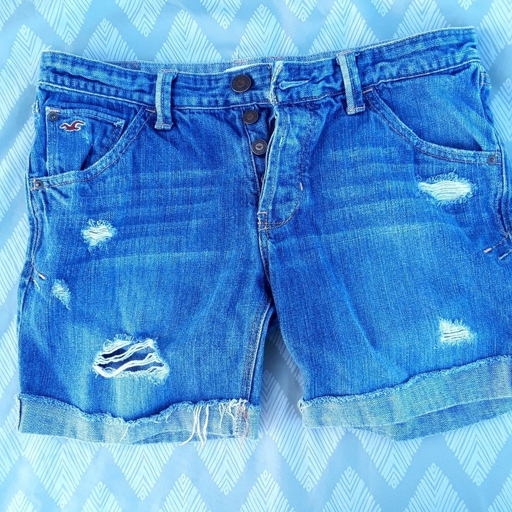 Hollister denim shorts distressed sz 5